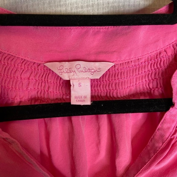 Lilly‎ Pulitzer | Womans Blouse Top Hot Pink Small 1/4 - Picture 6 of 9